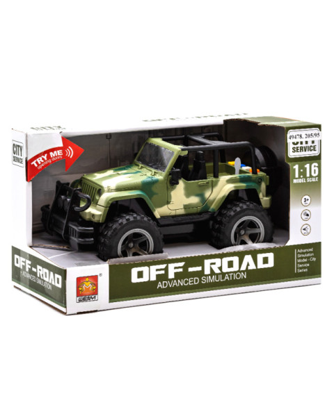 Mașină cu inerție 1:16 "Wrangler Military" (lumini,sunete)